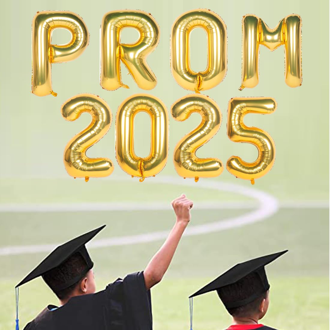 2025 Prom Gold Mylar Letter Balloons - 16 Inch Graduation Party Decorations for Class of 2025, Birthday, Retirement Celebrations | Perfect for Prom Night, Grad Party Backdrops & Photo Booth Props