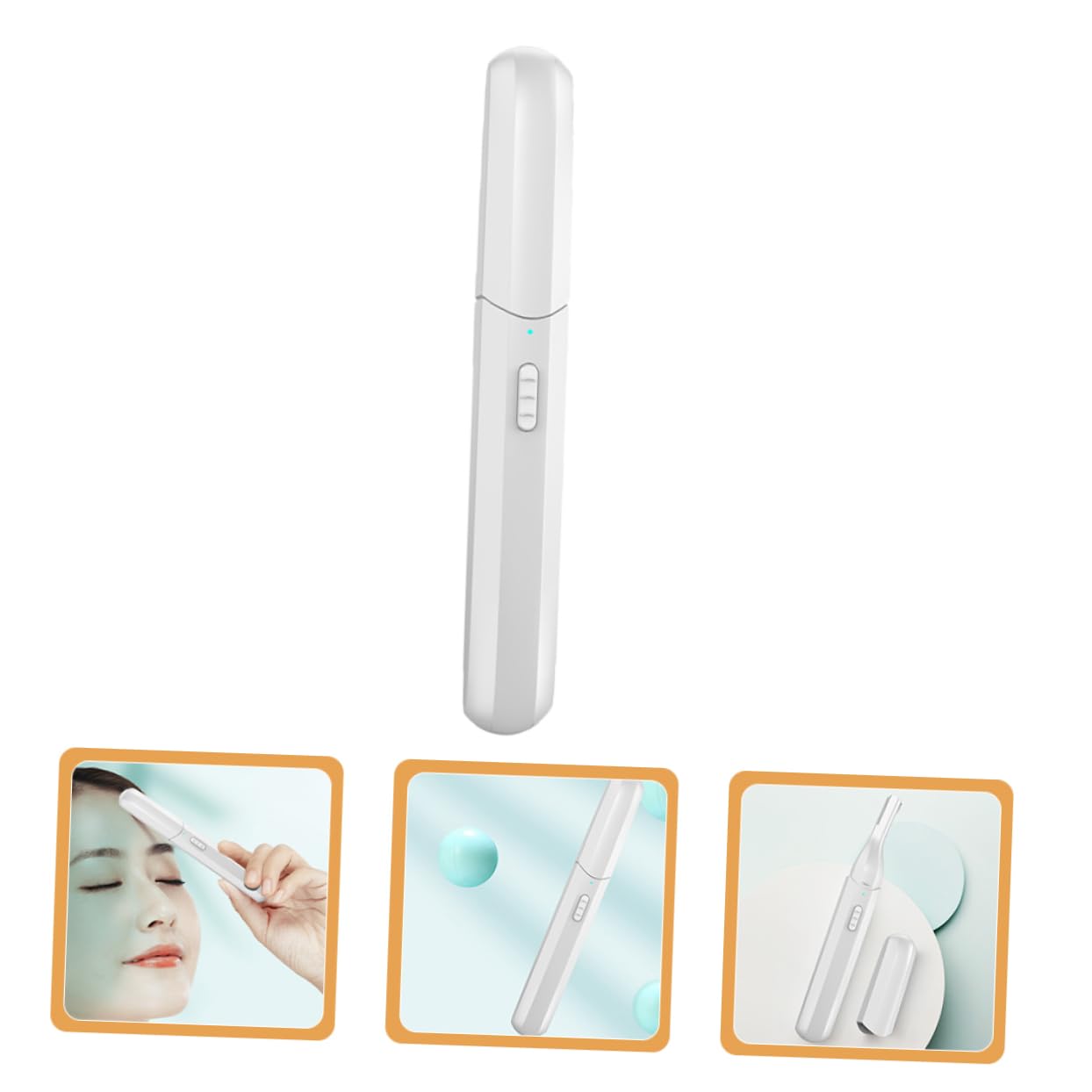Electric Eyebrow Trimmer for Women & Men - USB Rechargeable Eyebrow Shaver with Gentle Hair Removal - Portable Eyebrow Razor Set for Precise Grooming - Perfect for Travel, Home & Salon Use (White)