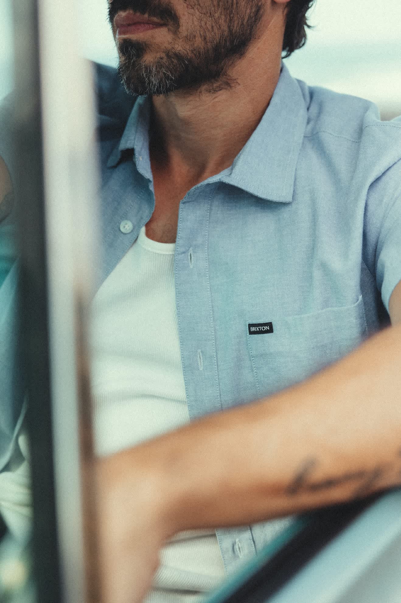Charter Oxford Short Sleeve Shirt - Light Blue Chambray Cotton Button Down for Men | Casual Wear, Office & Summer Outfits