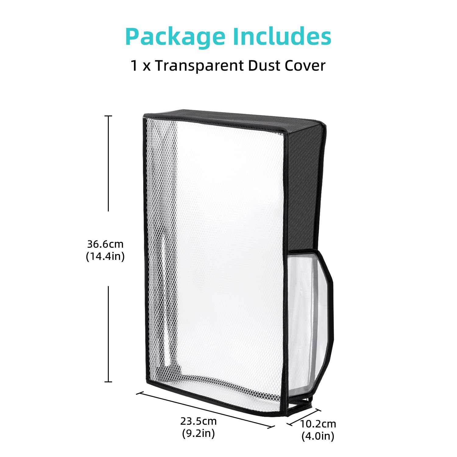 Tolesum PS5 Slim Dust Cover - Anti-Scratch Protective Case for PS5 Slim Digital Edition & Disc Consoles with Clear View Window | Perfect for Gaming Setup Protection & Console Storage