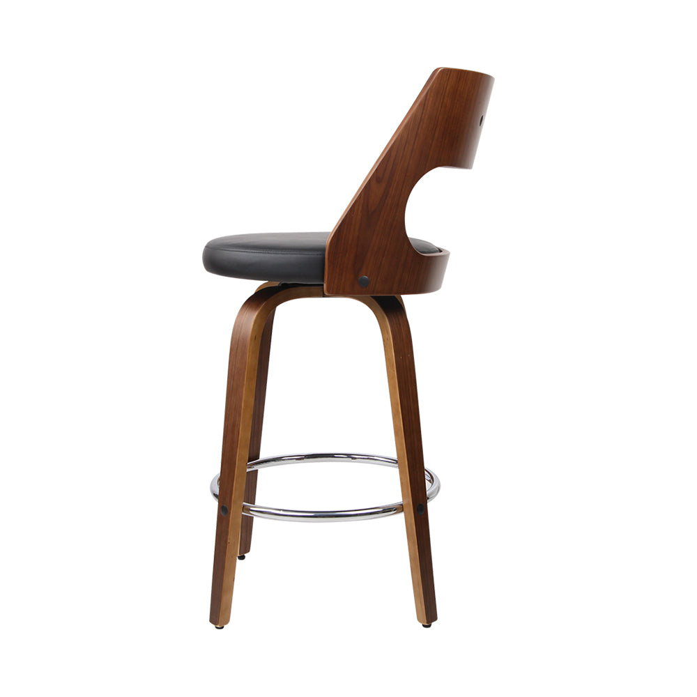 2 Pack Swivel Bar Stools with Leather Upholstery - 30 Inch Height Counter Stools for Kitchen Island, Breakfast Bar & Home Decor