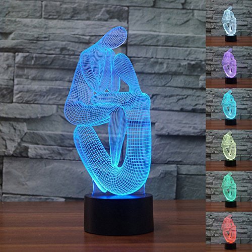 3D Optical Illusion LED Table Lamp - 7 Color Changing Meditation Yoga Night Light for Home, Desk & Kids Room Decor | Perfect Gift for Christmas, Birthday & Relaxation | Creates Calming Ambiance for Bedrooms, Nurseries & Meditation Spaces