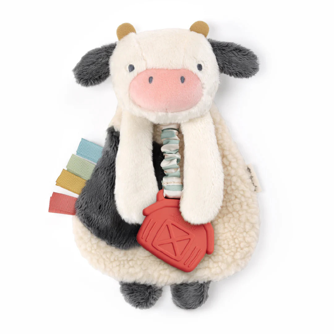 Itzy Ritzy Lovey Plush and Teether Toy - Soft Baby Security Blanket with Teething Ring, Cute Animal Plushie for Infants & Toddlers - Perfect for Soothing, Playtime, and Travel Comfort