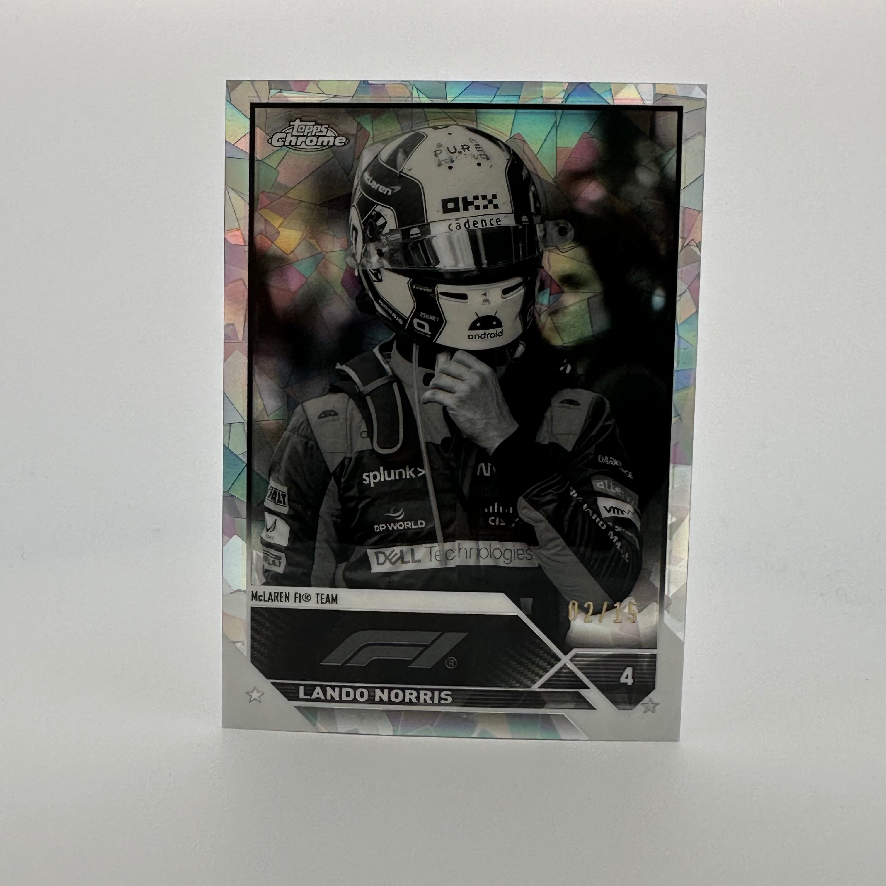 2023 Topps Chrome Sapphire Lando Norris #26 Black & White F1 Racing Card - Perfect for Collectors, Fans, and Sports Memorabilia Enthusiasts