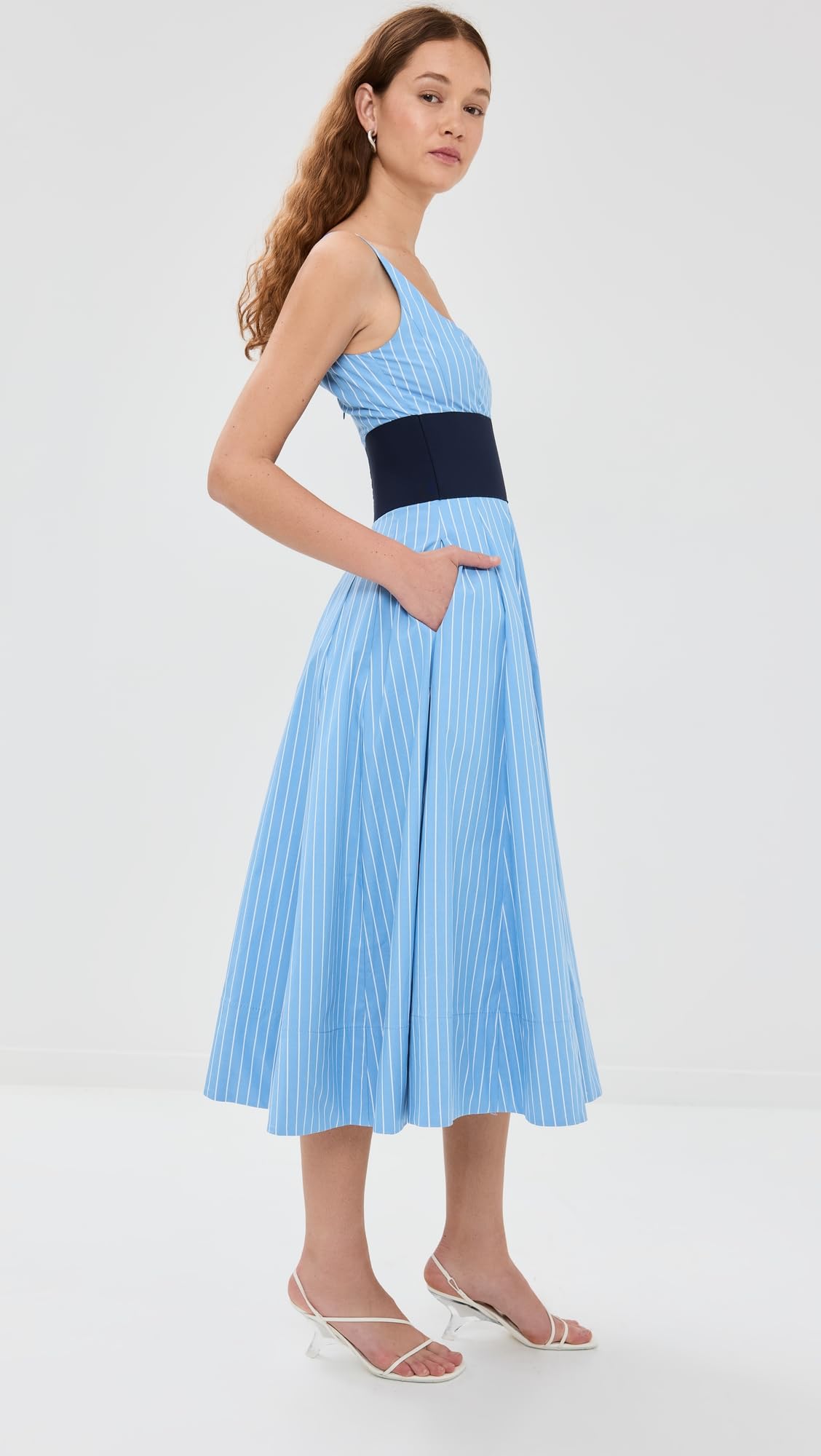 STAUD Women's Rig Dress - Elegant Bodycon Midi Dress for Women | Perfect for Parties, Dates & Office Wear | Flattering Fit & Stretch Fabric