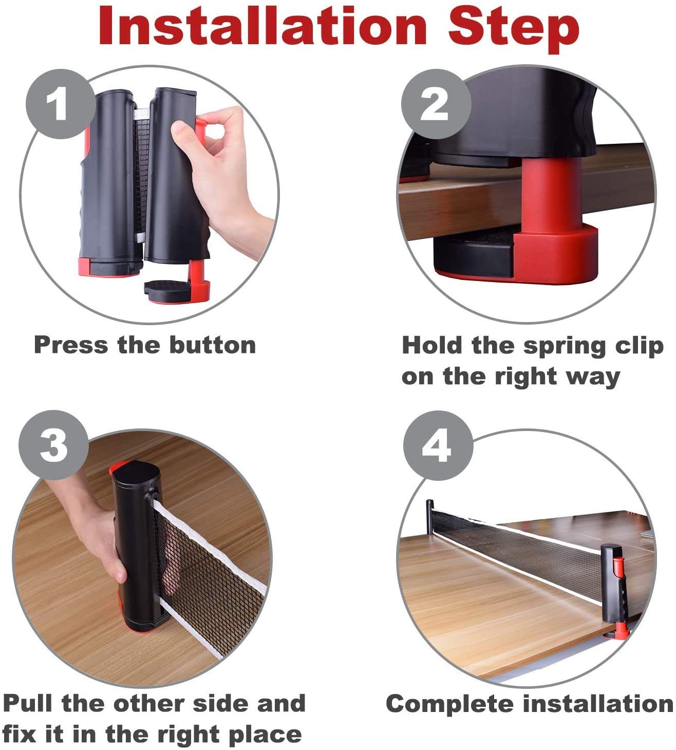 Portable Adjustable Ping Pong Net Holder for Any Table - Perfect for Indoor & Outdoor Table Tennis Games, Backyard Fun, and Family Gatherings