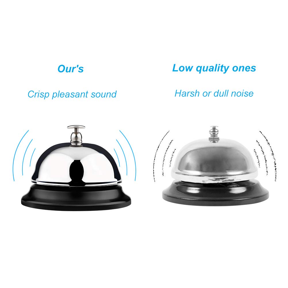 Service Bell with Big Button - Improved Call Bell & Desk Bell for Restaurants, Hotels, and Office Reception (Loud & Durable)