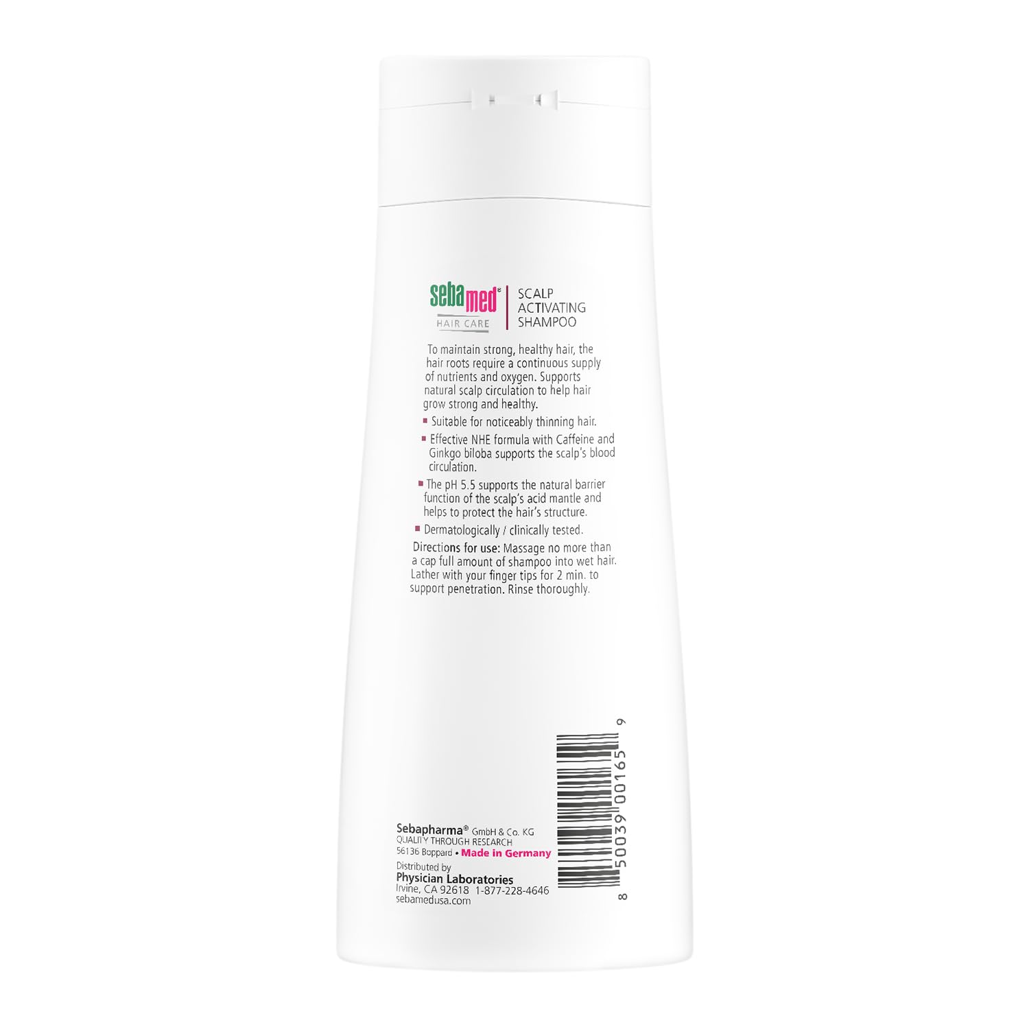 Sebamed Anti Hair Loss Shampoo for Thinning Hair - Dermatologist Recommended Scalp Activating Formula to Support Natural Hair Growth & Reduce Hair Fall - 6.8 fl oz (200ml) Pack of 5 - Ideal for Daily Hair Care Routine & Thinning Hair Treatment