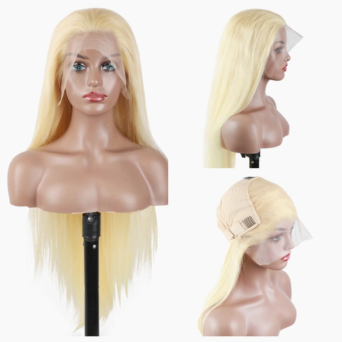 613 Blonde Lace Front Wig Human Hair 13x6 HD Lace Frontal - 180% Density Straight Glueless Wig with Baby Hair & Pre-Plucked Hairline (30 Inch) - Perfect for Cosplay, Daily Wear & Special Occasions