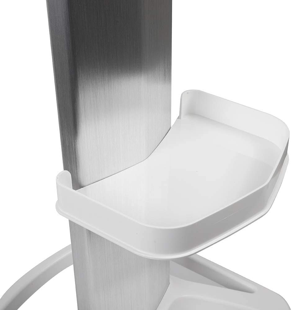 Professional Aluminum Alloy Rolling Salon Tray Cart - Portable Beauty Tool Stand for Hair Stylists & Salon Professionals | White ABS Mobile Trolley with Hair Instrument Tray | Perfect for Salon Organization & Styling Station