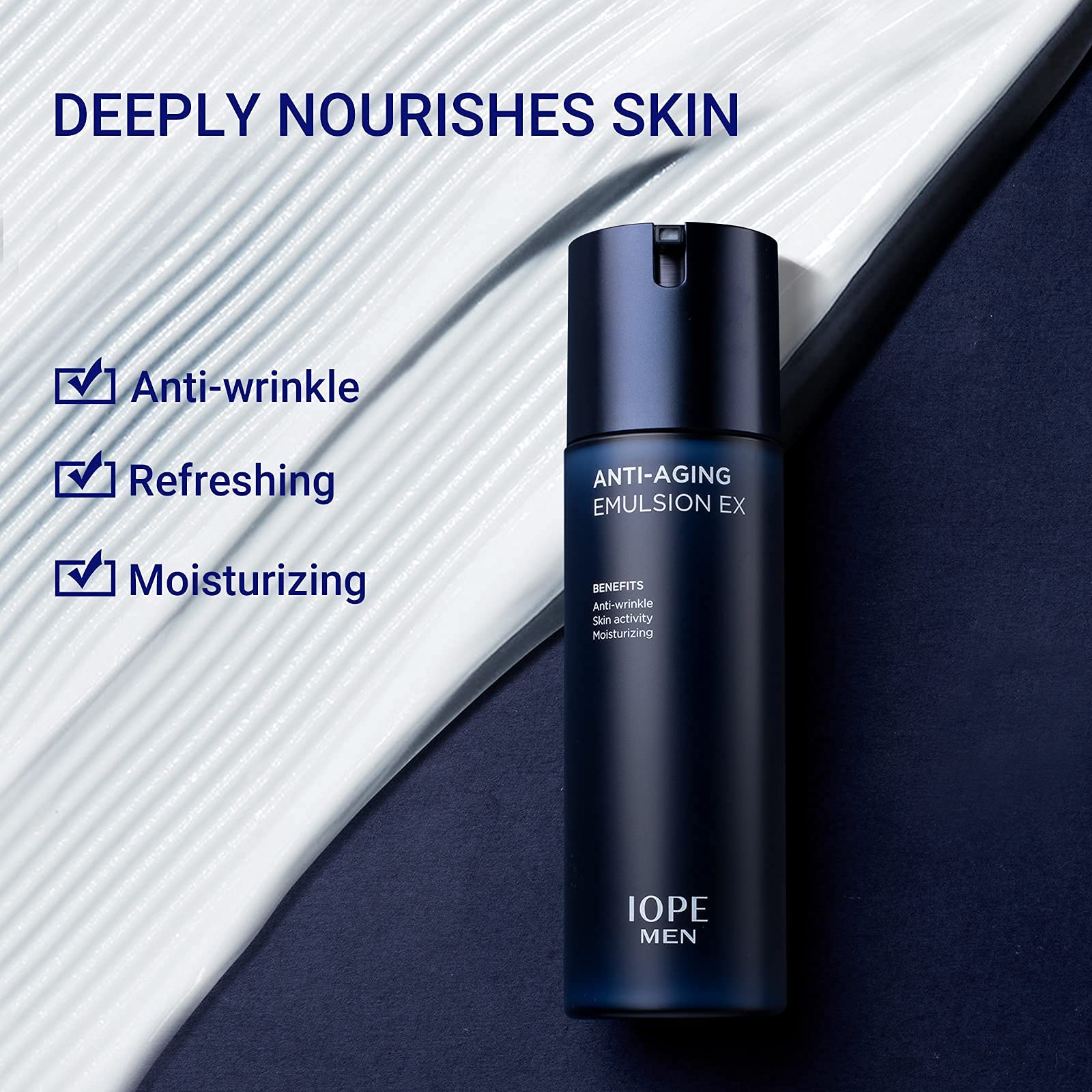 IOPE MEN BIO Anti-Aging & Moisturizing Skincare Set - Cleanser, Emulsion, Essence Serum & Aftershave | Korean Men's Skincare by Amorepacific | Perfect for Daily Hydration & Post-Shave Soothing