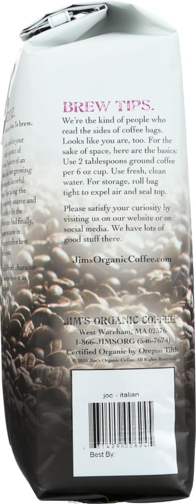 Organic Italian Roast Whole Bean Coffee, 11 Ounce (6-Pack) - Premium Dark Roast Coffee Beans for Espresso, Drip Coffee & French Press - Perfect for Home Brewing, Office & Gifts