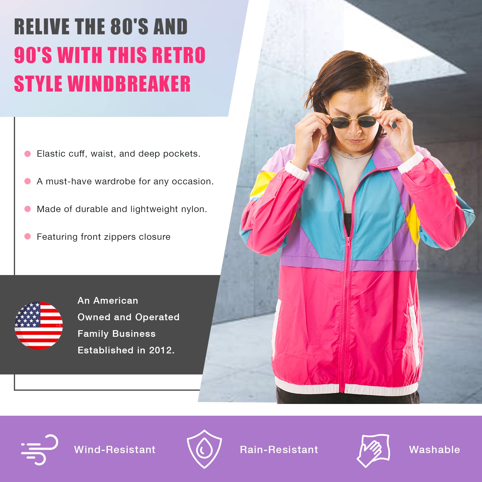 Vintage 80s & 90s Retro Windbreaker Jacket - Funny Guy Mugs Collection | Trendy Throwback Outerwear for Men & Women | Perfect for Casual Wear, Street Fashion & Retro Parties