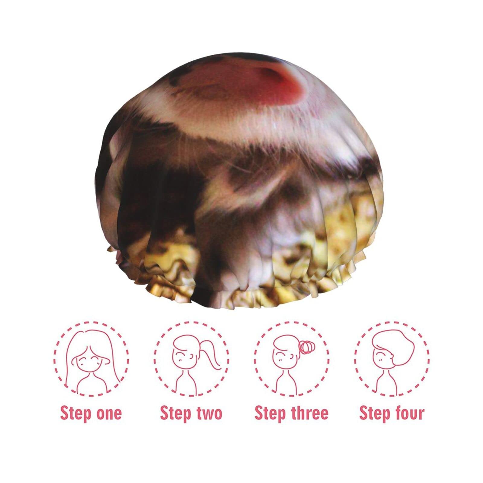 Cute Farm Animal Shower Cap for Women - Reusable Waterproof Bath Hair Cap for Shower & Bathing - Perfect for Spa, Travel, and Home Use