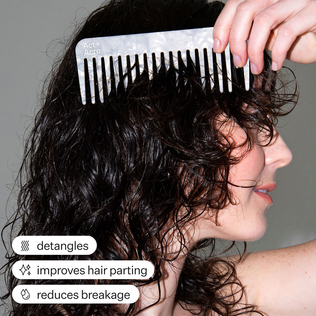 Detangling Hair Comb for Wet & Dry Hair - Wide Tooth Comb for Curly, Thick & Long Hair - Gentle Knot Remover for Pain-Free Brushing - Perfect for Salon, Home & Travel Use