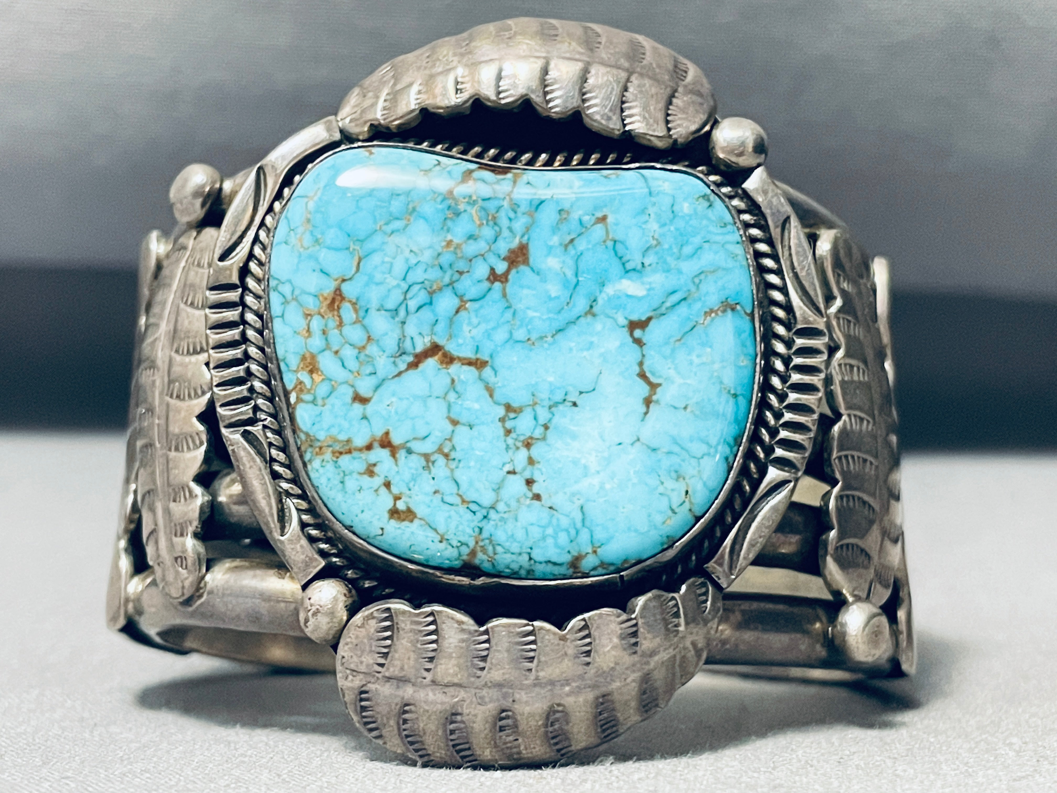 138g 50-Year-Old Vintage Navajo Turquoise Sterling Silver Bracelet - Authentic Native American Handmade Jewelry for Women, Boho Fashion & Special Occasions