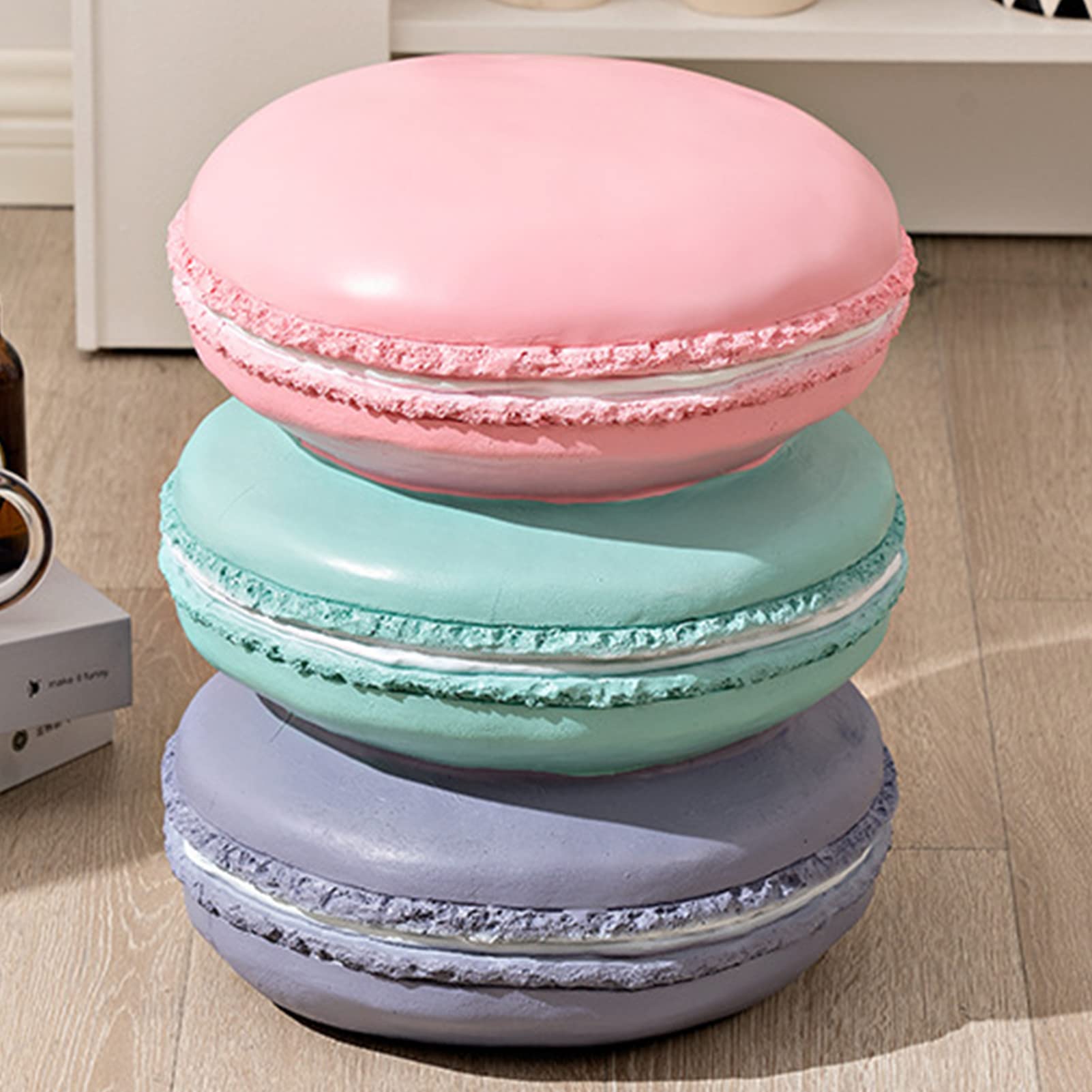 Cute Soft Simulated Food Stool - Comfortable Retro Decorative Darling Cookies Shoe Changing Bench for Home | Perfect for Living Room, Bedroom & Entryway Decor