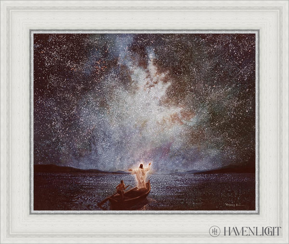 Calm and Stars by Yongsung Kim - Serene Night Sky Wall Art for Home Decor, Office & Meditation Spaces