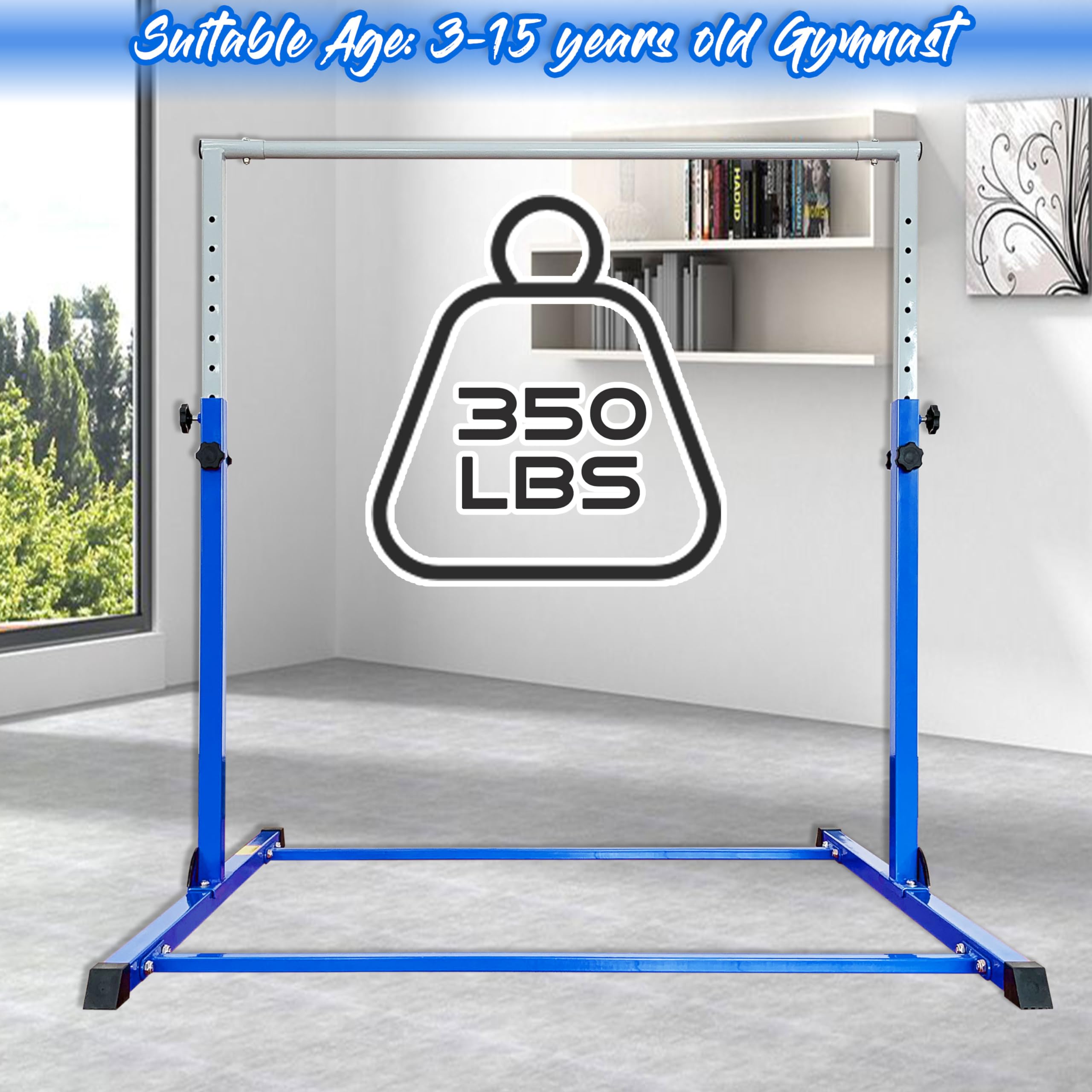 Kids Gymnastic Bar - Adjustable Kip Bar for Home & Club Training, Ages 3-15 | Perfect for Backyard Practice, Gymnastics Classes & Strength Training