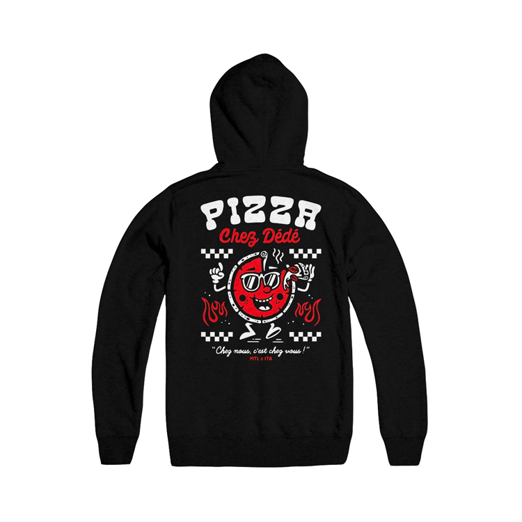 Pizza Chez Dédé Pullover Sweatshirt - Cozy Casual Pizza Lover Hoodie for Men & Women | Perfect for Pizza Parties, Game Nights & Relaxing at Home