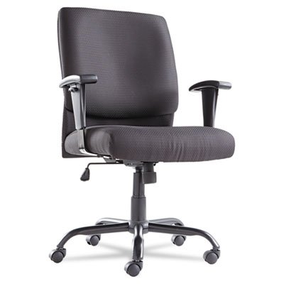 Big & Tall Mid-Back Swivel-Tilt Office Chair with Fabric Upholstery in Black - Ergonomic Desk Chair for Home Office, Gaming, and Conference Rooms