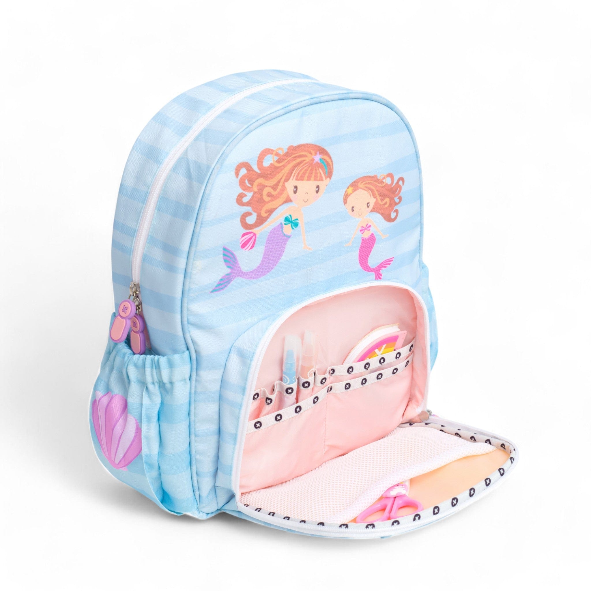 Mermaid Themed Medium Backpack Set for School, Travel & Everyday Use - Waterproof & Stylish Teen Girls Backpack with Matching Accessories