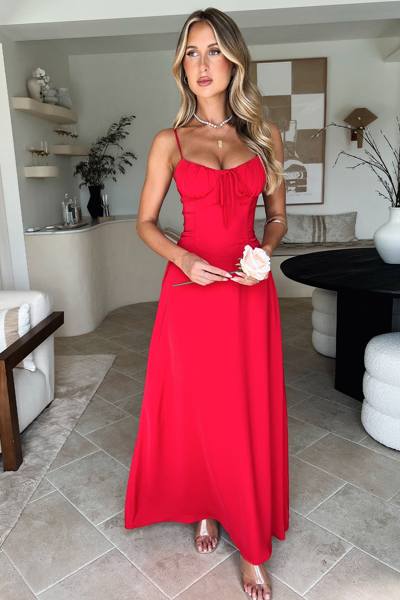 Magdalena Maxi Dress - Flowy Long Red Summer Dress for Women | Perfect for Beach, Vacation & Casual Outings