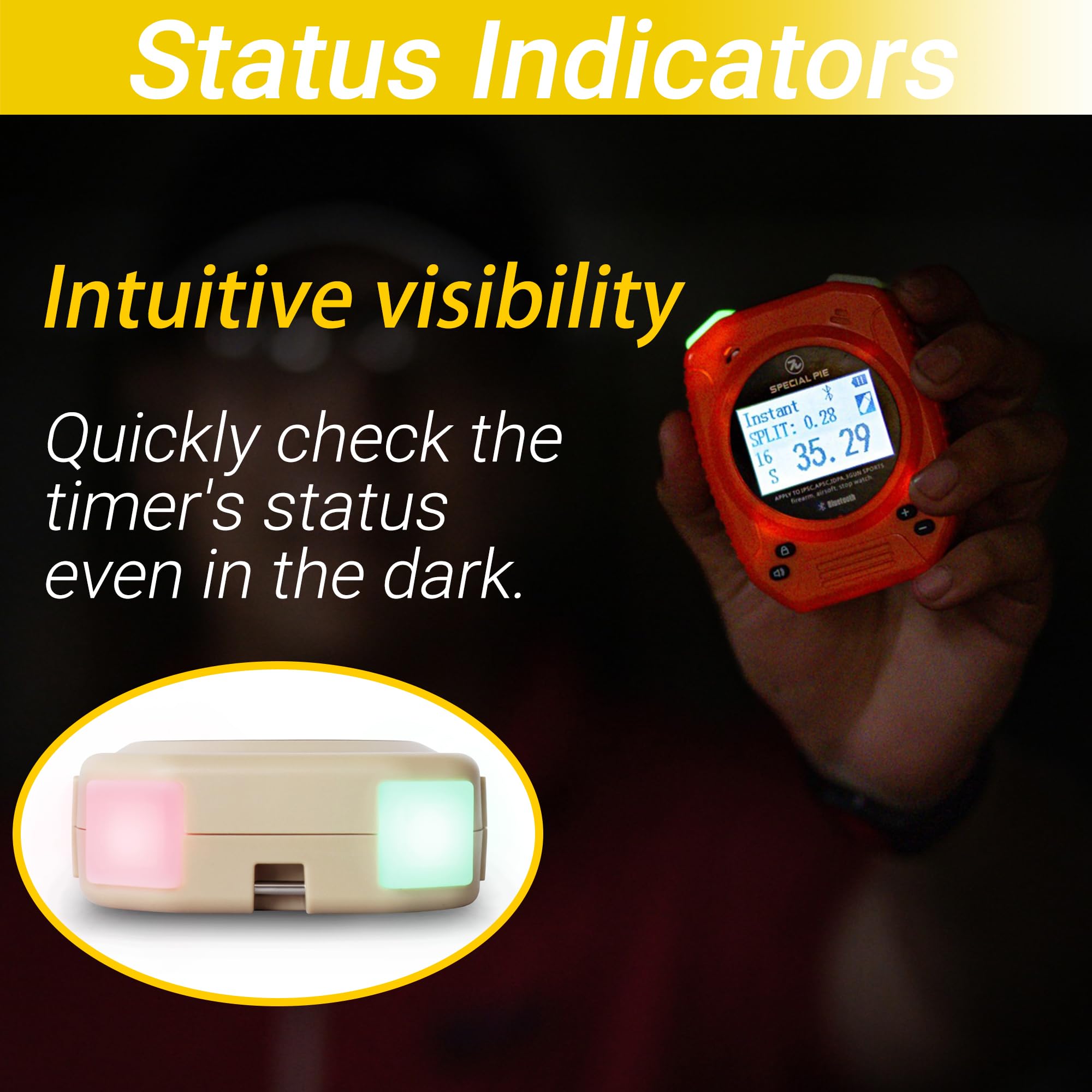 Competition Shot Timer for IPSC, USPSA, APSC & IDPA - Special PIE Firearm Training Accessories - Perfect for Shooting Practice, Range Training & Tactical Drills