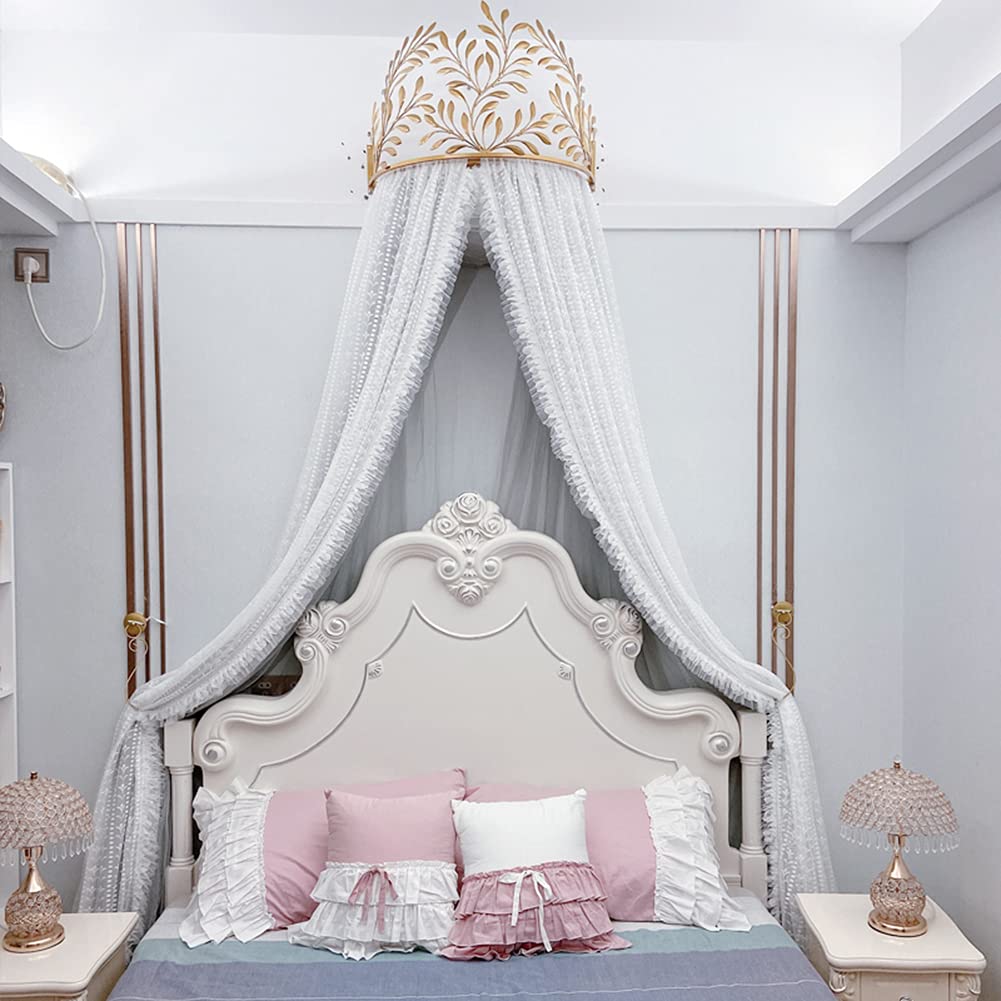 YFJBHDIAN Kids Bed Canopy - Soft & Smooth Princess Castle Play Tent for Girls Room Decor, Dreamy Mosquito Net Bedding & Hanging House Canopy - Perfect for Reading Nook, Bedroom Decor, and Imaginative Play