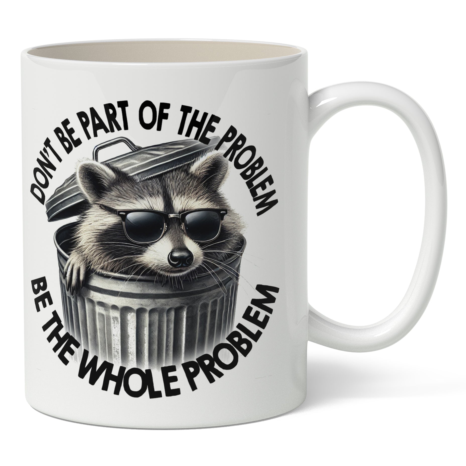 Eco-Friendly Ceramic Coffee Mug - 'Don't Be Part of the Problem' Inspirational Quote - Perfect for Office, Home & Sustainable Gifts - 11oz Dishwasher Safe Mug