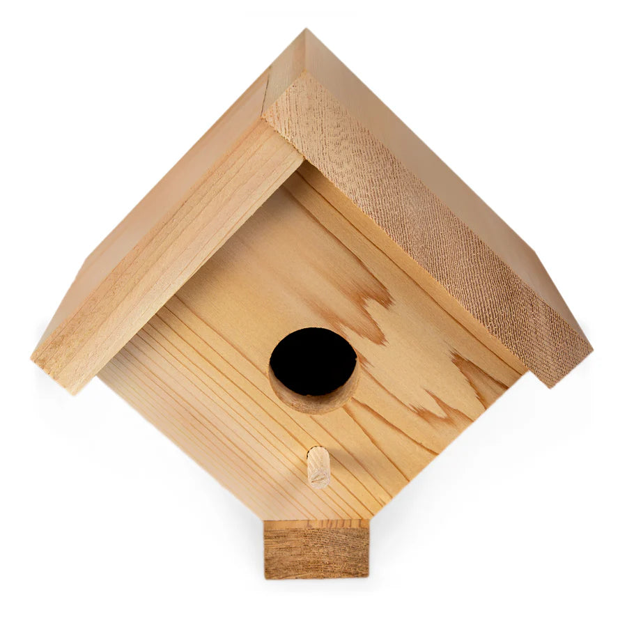 Handmade Cedar Wood Birdhouse for Outdoor Garden - Natural Wooden Bird House for Wild Birds - Perfect for Backyard, Patio, and Garden Decoration