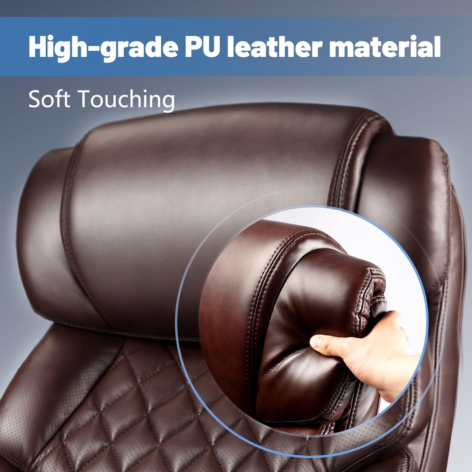 600LBS Heavy Duty Big and Tall Office Chair for Heavy People - Extra Wide Executive Chair with High Back Support, Adjustable Lumbar & Thick Cushion - Large Computer Desk Chair for Home Office & Gaming - Perfect for Long Work Hours & Comfortable Seating