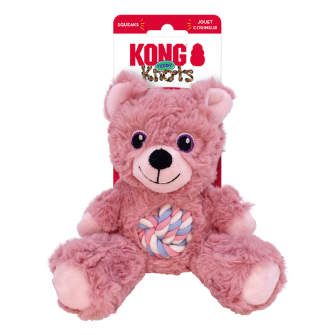KONG Knots Teddy Dog Chew Toy - Durable Plush Chew Toy for Dogs, Puppies & Aggressive Chewers | Perfect for Playtime, Training & Anxiety Relief
