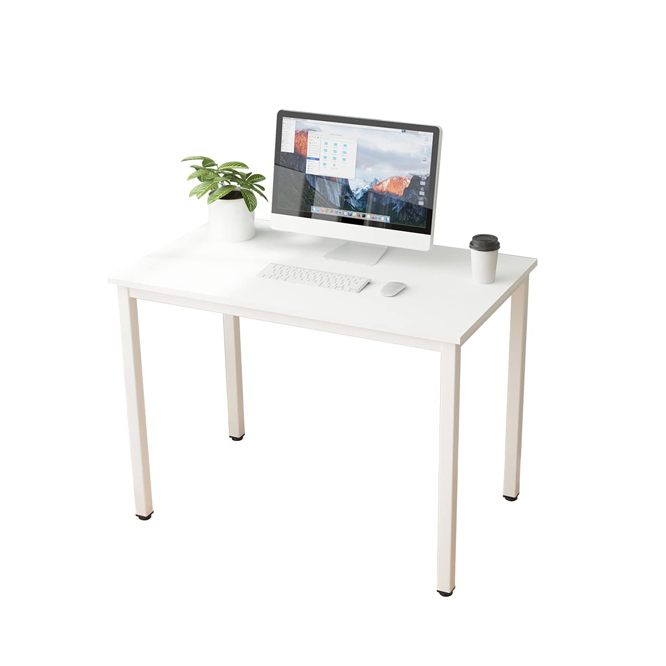 SogesPower 39 Inch White Computer Desk - Home Office Workstation for Study, Writing, PC & Laptop | Perfect for Small Spaces, Remote Work & Online Learning