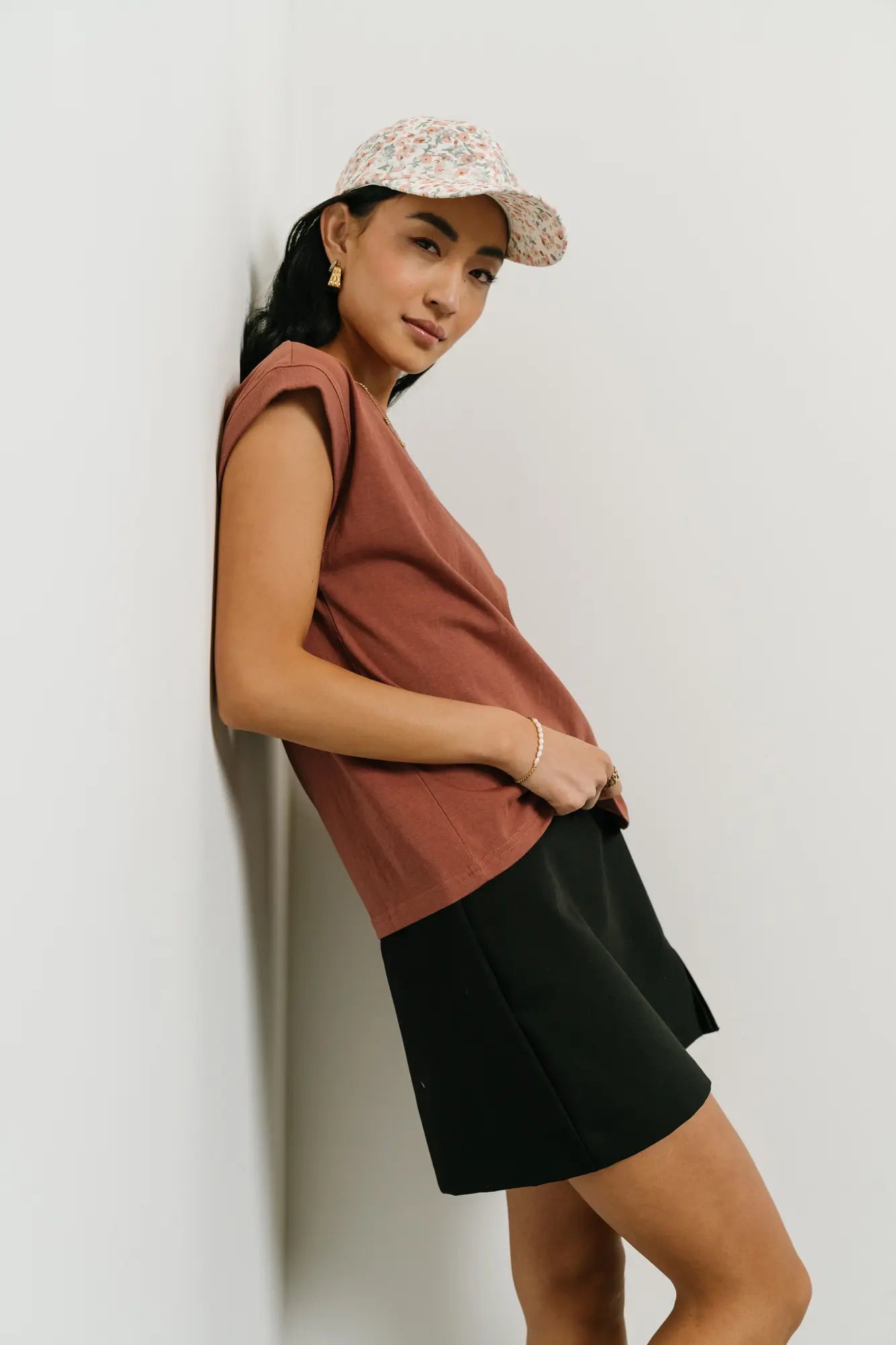 Arlo Top in Brick - Stylish Women's Casual Blouse for Everyday Wear | Perfect for Office, Outings & Date Nights
