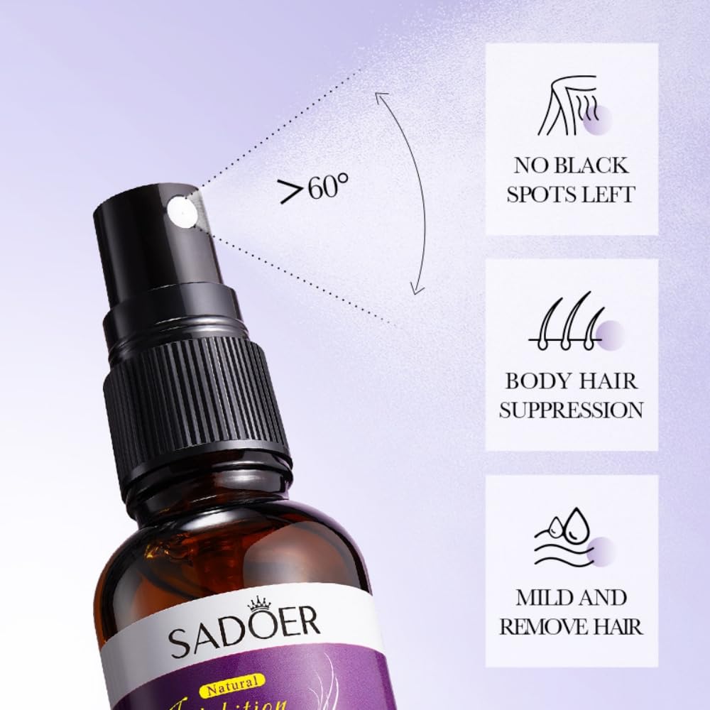 Hair Inhibitor Spray for Face, Underarms & Legs - Soothing Hair Growth Inhibitor for Women & Men - Post Wax Care Solution | Reduce Unwanted Hair Growth for Smooth Skin at Home & Salon