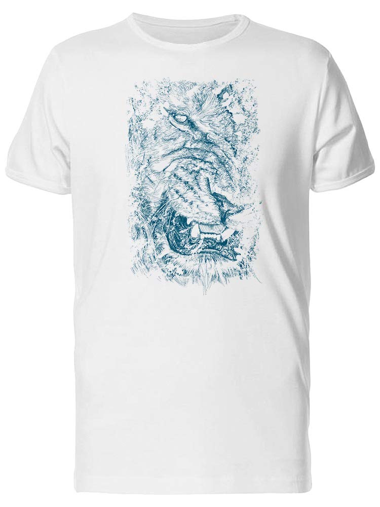 Smartprints Blue Lion Painting Graphic T-Shirt for Men - Casual Wear, Street Style & Everyday Outfits