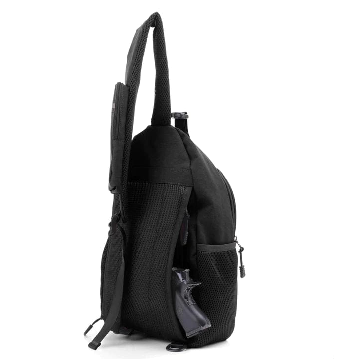 JJ Kyle Black Sling CC Backpack - Compact Crossbody Bag for Everyday Carry, Travel & Outdoor Adventures