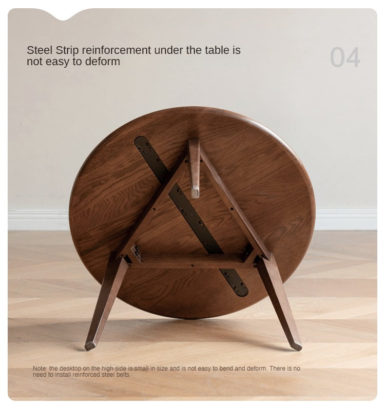 Solid Walnut Round Coffee Table - Natural Wood Dining Table for Living Room, Office, or Lounge - Stylish and Durable Home Decor