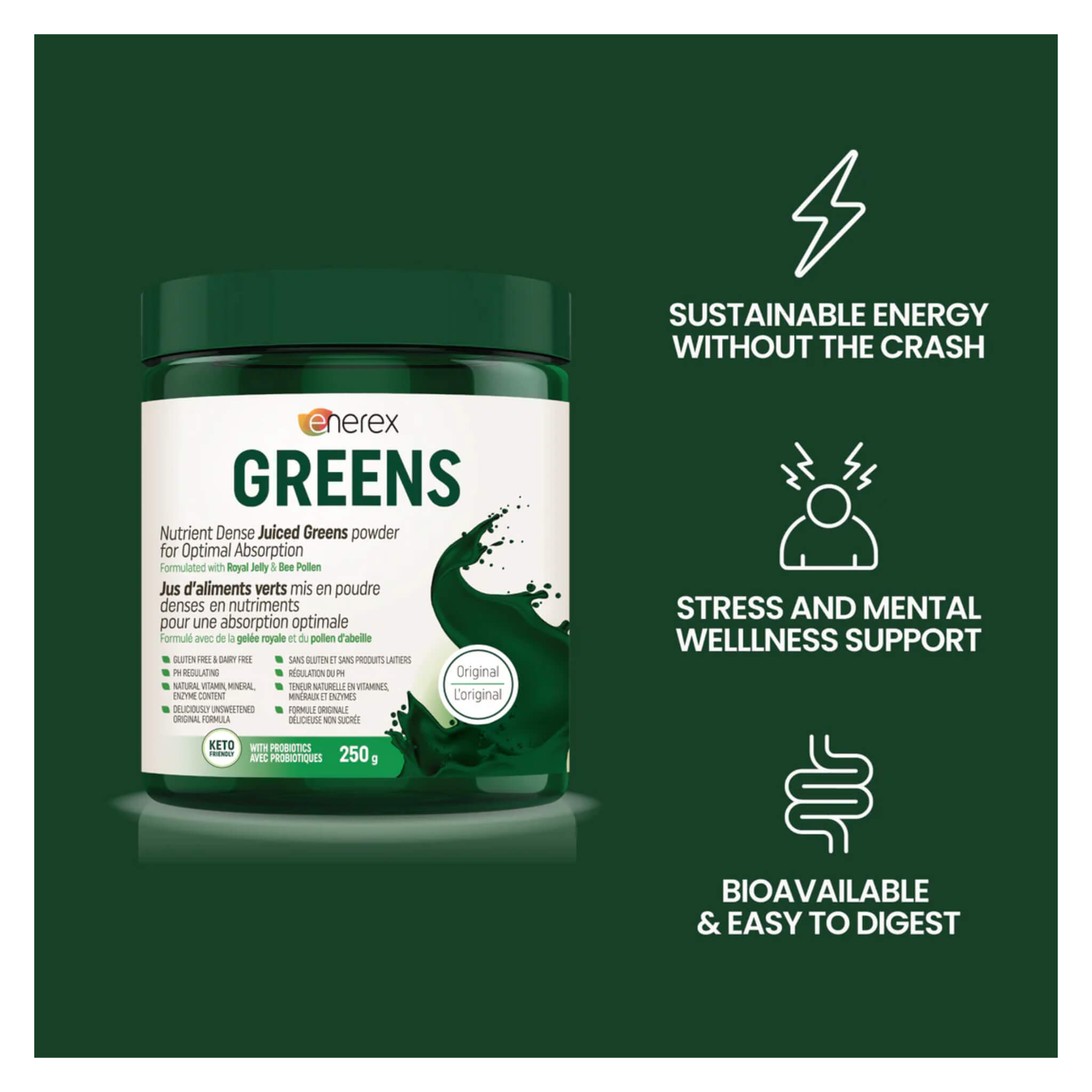 Organic Greens Superfood Powder | Original Blend for Energy & Detox | Perfect for Smoothies, Juices & Daily Wellness