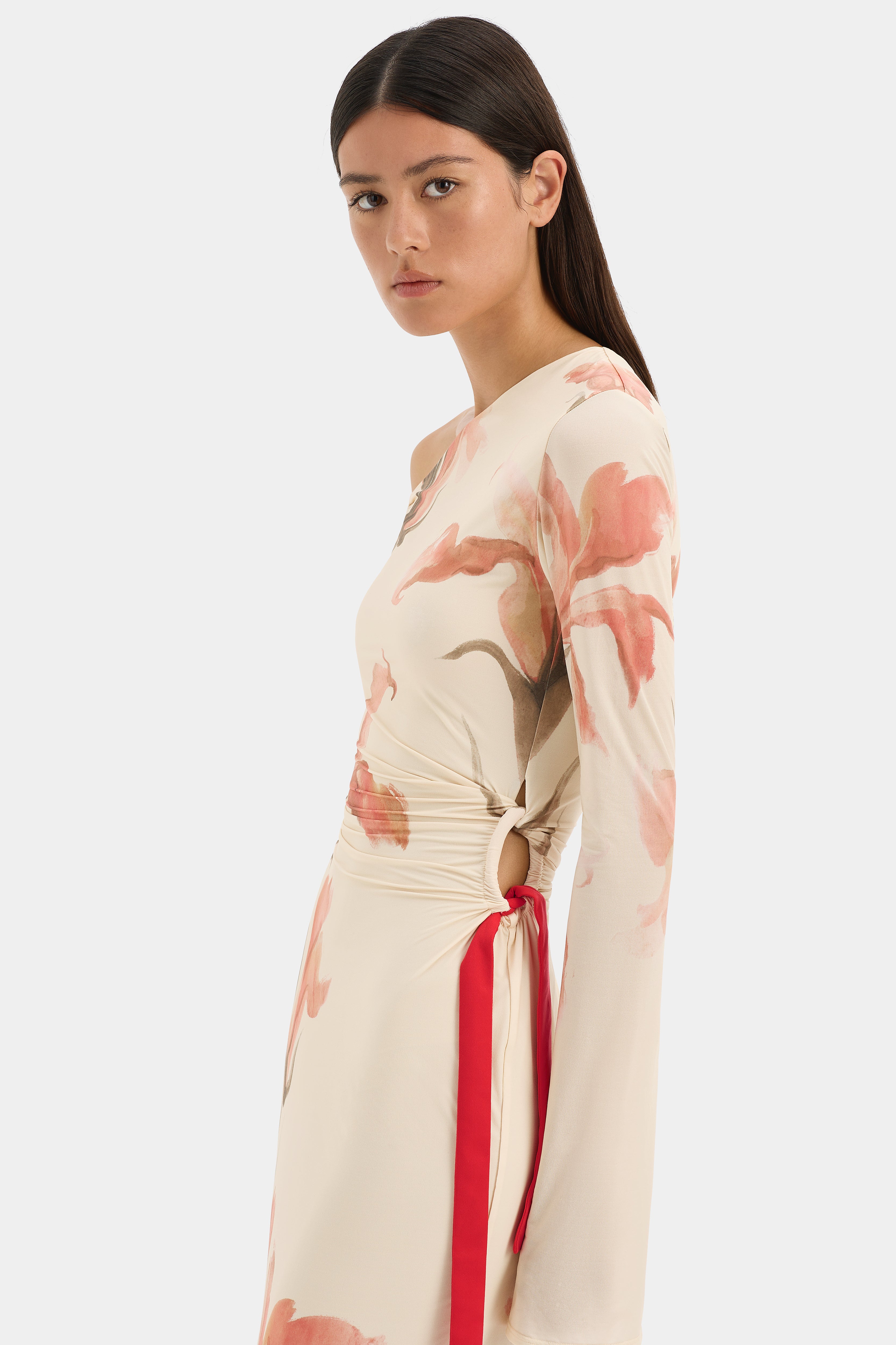 Hana Tie Maxi Dress for Women - Flowy Summer Beach Dress with Side Slit & Adjustable Waist Tie - Perfect for Vacation, Wedding, and Casual Outings