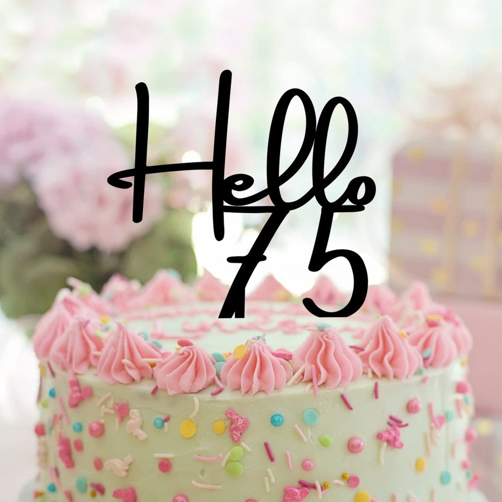 75th Birthday Cake Toppers - Acrylic Black Custom 75 Years Old Decorations - Perfect for 75th Anniversary & Happy Birthday Celebrations - Great Gift for Family & Friends - Ideal for Cakes, Cupcakes, and Party Decorations
