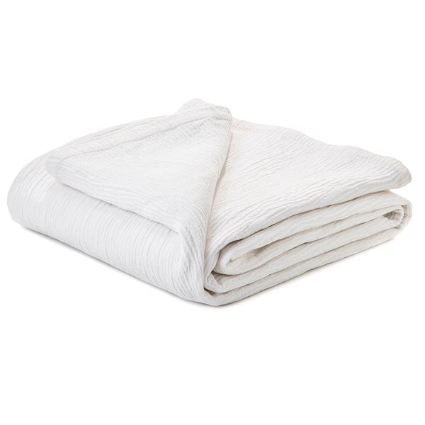 Westmount White Cotton Textured Queen Size Blanket - Soft & Breathable Bedding for All Seasons - Perfect for Cozy Nights, Guest Rooms & Luxury Hotels (Only 1 Left in Stock)