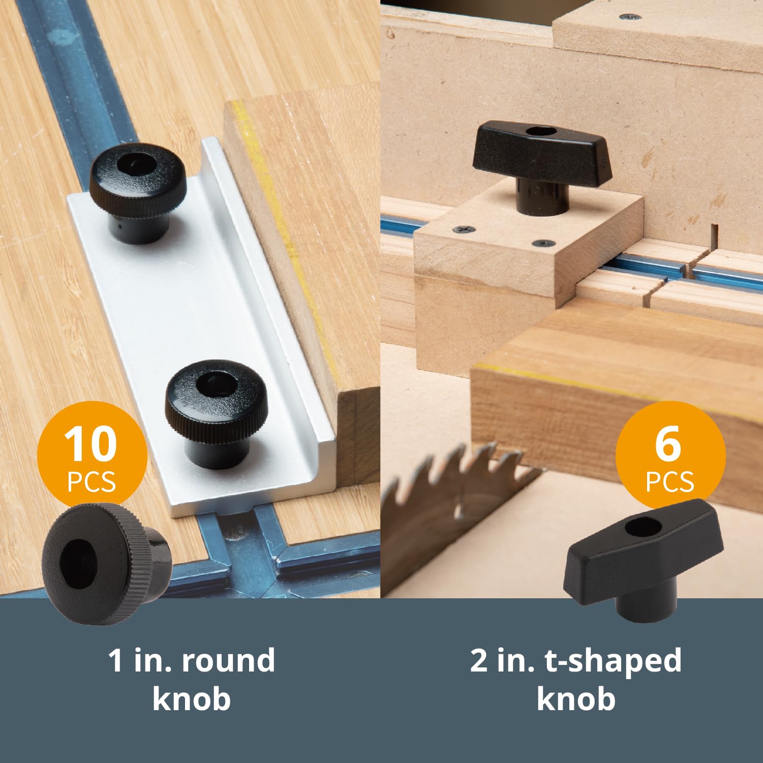 POWERTEC 128pc T Track Kit with Star Knobs - Woodworking Jigs & Fixtures Accessories
