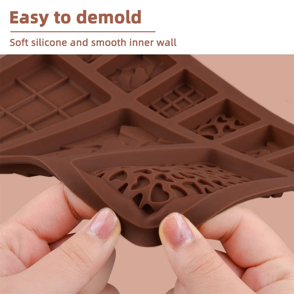 4 Pcs Silicone Chocolate Molds - 9 Cavity Break Apart Candy Molds for Cake Decorations, DIY Chocolate Making, Baking & Party Treats (Perfect for Holidays, Birthdays & Home Baking)