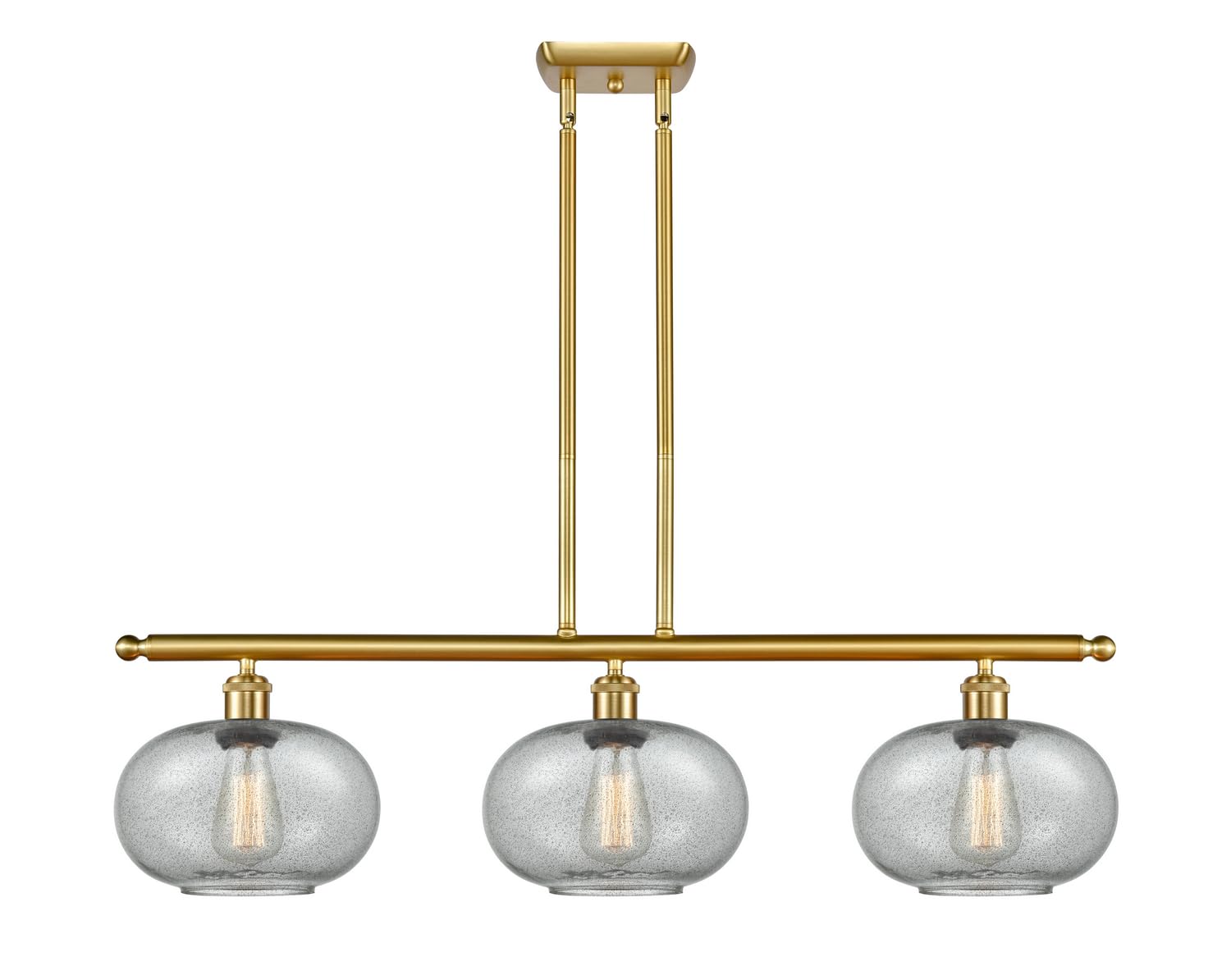 Gorham 3-Light Island Pendant Light Fixture - Modern Kitchen Island Lighting for Dining Room & Bar Counter (Model 516-3I-SG-G247)