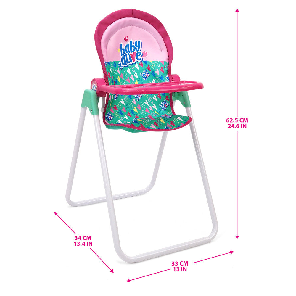 Baby Alive Doll Highchair Set - Interactive Feeding Toy for Toddlers Ages 3+ | Pretend Play Kitchen Accessory for Imaginative Playtime
