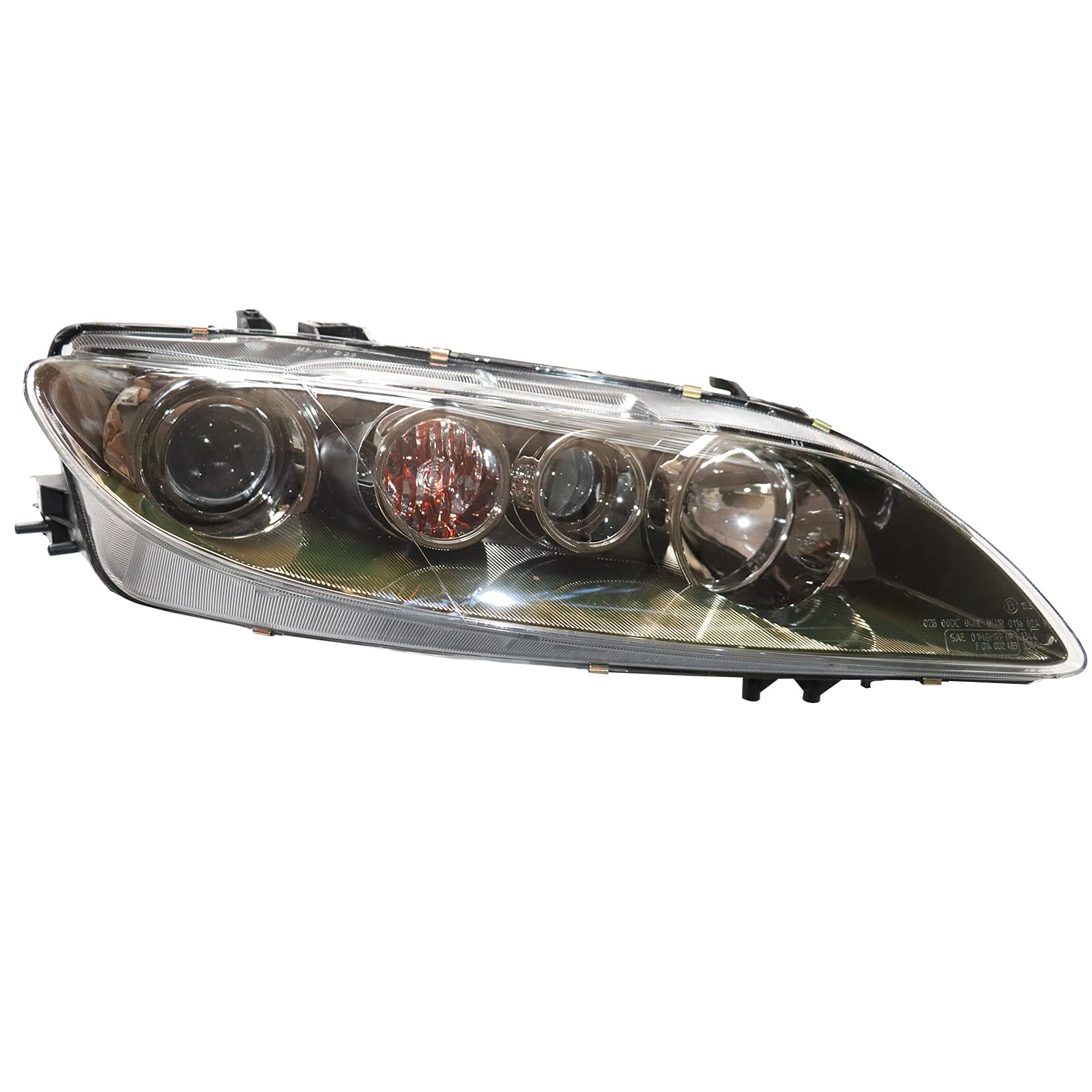 2006-2008 Mazda 6 Right Passenger Side Headlight Assembly - Black Housing with Clear Lens (Part #MA2502134, MA2503134) | Direct Fit Replacement | US Stock | Perfect for Night Driving & Foggy Conditions