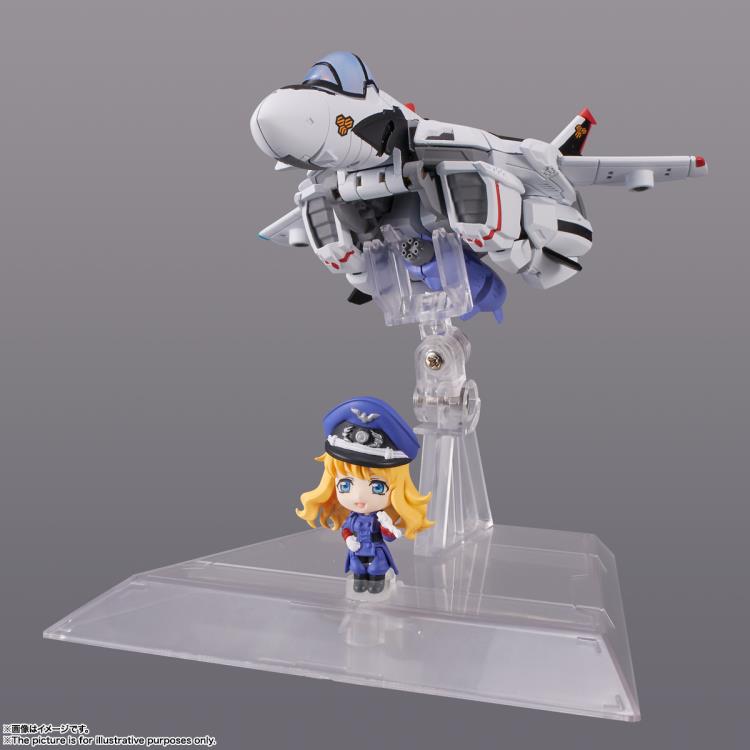 Bandai Tiny Session Macross Frontier VF-25F Messiah Valkyrie (Alto Custom) & Sheryl Nome Action Figure Set - Anime Collectible for Display & Play - Perfect for Fans, Model Enthusiasts, and Gift Giving
