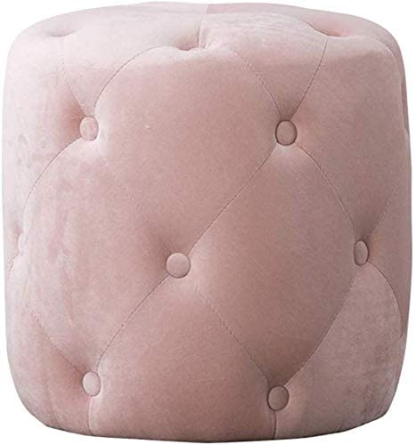 GTYT Round Velvet Upholstered Seat Cushion Footstool - Makeup Stool Ottoman for Kids & Adults - Indoor & Outdoor Use - Perfect for Living Room, Bedroom, Nursery, Salon & Patio